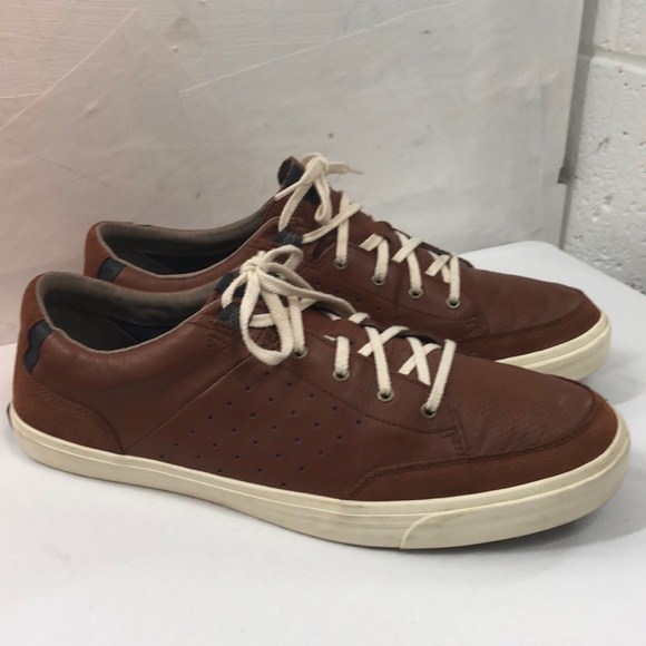 Cole Haan Cognac Leather Low Sneakers Size 11.5 - Picture 3 of 8